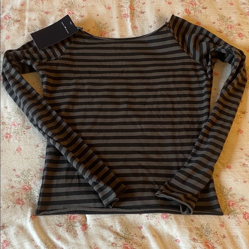 Brandy Melville Striped Off The Shoulder Top